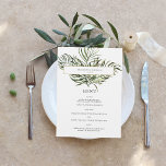 Tropical Palm Greenery | Menu Casamento<br><div class="desc">Belos cartões de cardápio para elogiar suas configurações de mesa no seu casamento ou na próxima festa de janto. Não importa a que horas do ano, podemos fingir que estamos em uma ilha tropical exuberante verde tropical! Enquanto esta paleta emana uma sensação tropical, ela é bastante adaptável através de vários...</div>