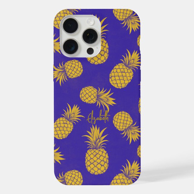 Tropical Pineapple with Name – Watercolor Style (Verso)