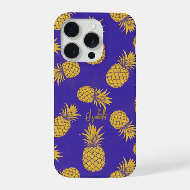 Tropical Pineapple with Name – Watercolor Style (Verso)