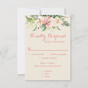 Tropical Plumeria & Flamingo Lily RSVP c/menu Choi