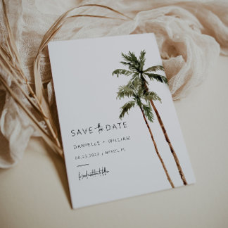 Tropical Salvar a data Convite de casamento