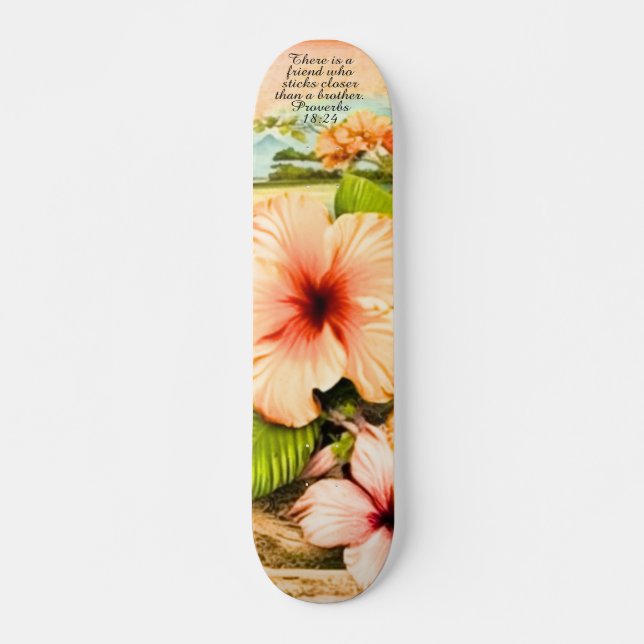 Tropical Skateboard Proverbs 18:24 (Frente)