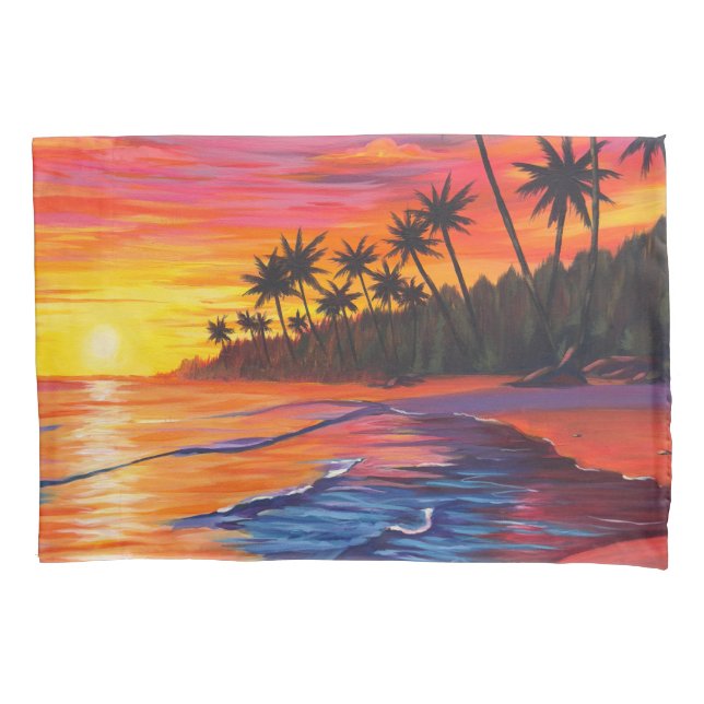 Tropical Sunset Pillow Case (Frente)