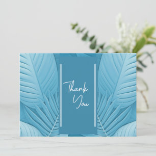 Tropical Teal Wedding 4 Fotos Cartões de agradecim