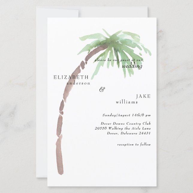 Tropical Vibes Foliage Budget Palm Tree Wedding (Frente)