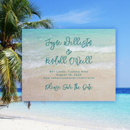 Tropical Water Modern Salve o Cartão de Casamento
