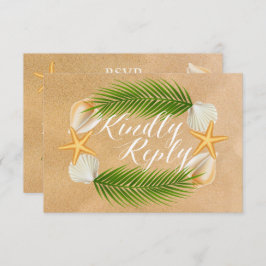 Tropical Wreath Sandy Beach Weding RSVP