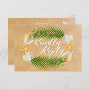 Tropical Wreath Sandy Beach Weding RSVP