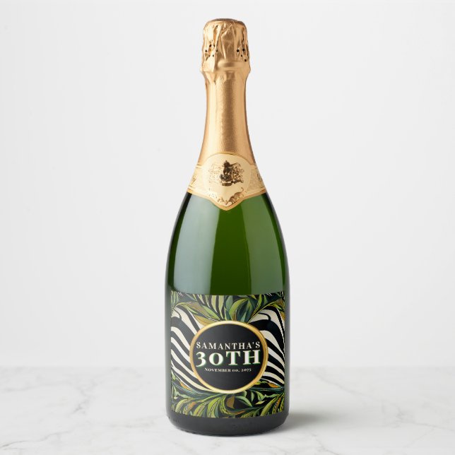 Tropical Zebra Verde Dourado Celebração de 30 Anos (Frente)