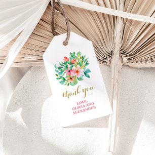 Trópico floral, etiquetas de presentes de casament