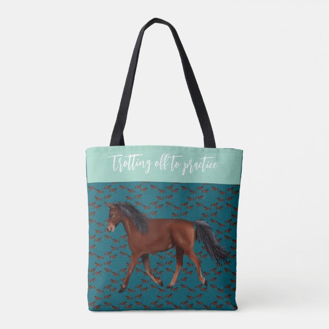 Trotando para praticar bolsa Tote (Verso)