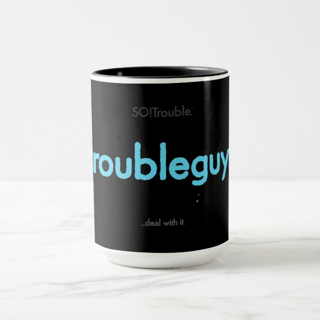 troubleguy! - caneca azul elétrico (Centro)