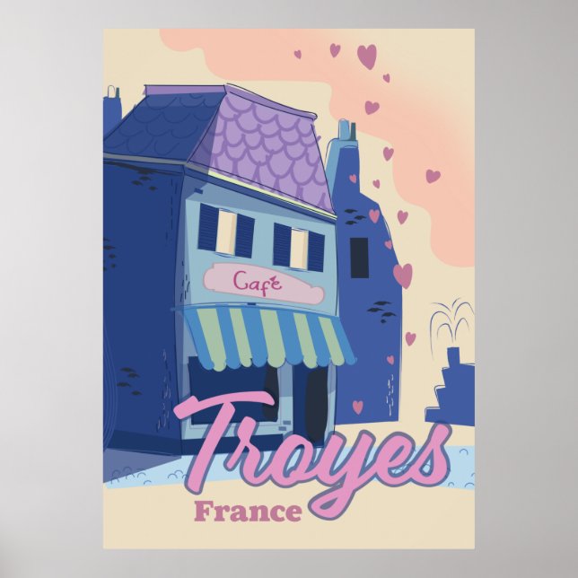 Troyes France poster de viagens (Frente)
