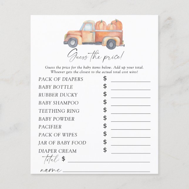 Truck Pumpkins - Adivinha o jogo dos preços (Frente)