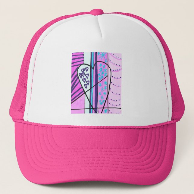 Trucker Hat, Trendy pink boné para Adultos e Adult (Frente)