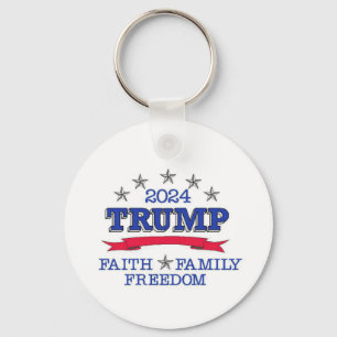 Trump 2024 Faith Family Freedom Chaveiro