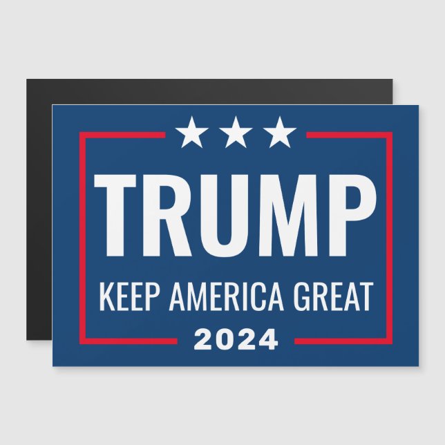 Trump 2024 Keep America Excelente - Blue Red Magne (Frente/Verso)