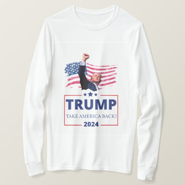 Trump 2024 "Take America Back" T-shirt (Frente do Design)