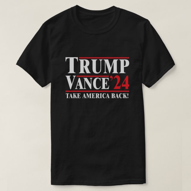 Trump 2024 "Take America Back" T-shirt Black (Frente do Design)