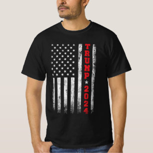 Trump 2024 Vintage American Flag T-Shirt