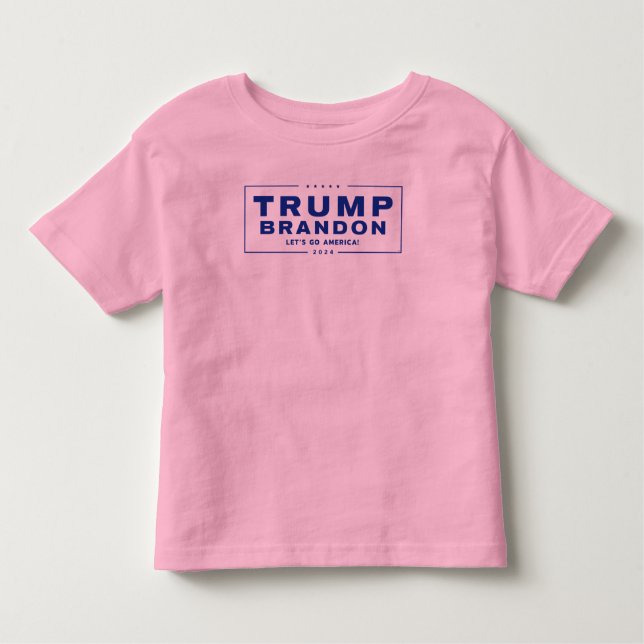 Trump Brandon 2024™ Eletion Toddler Pink T-Shirt (Frente)