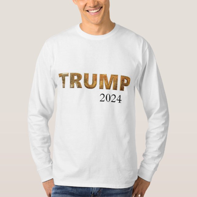 Trump, Eleição 2024, T-Shirt de Longa Distância Br (Frente)