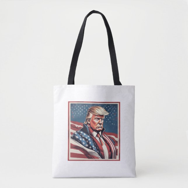 Trump Epic American Flag Tote Bag (Frente)
