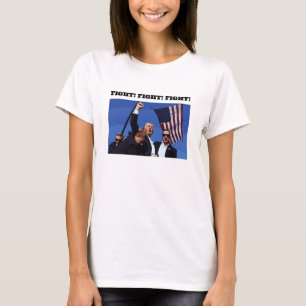 Trump Fight! Camiseta de Pequena Folha, de uso fem