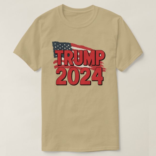 Trump Flag 2024 Trump 2024 T-shirt American Flag (Frente do Design)