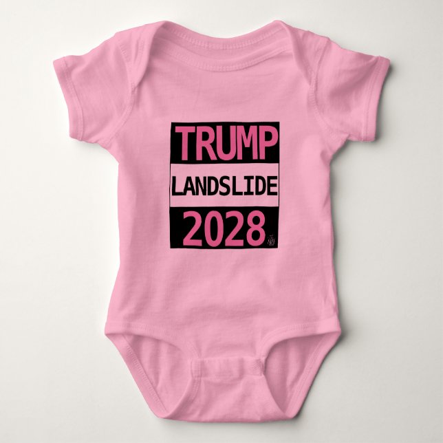TRUMP LANDSLIDE 2028 para BABY! Bebê Body (Frente)