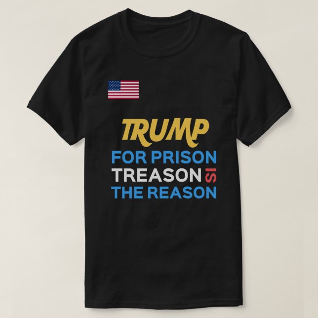 Trump Para Camisa T Essencial Da Prisão (Frente do Design)