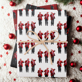 Trump Santa Hand Dança Natal Black Red White