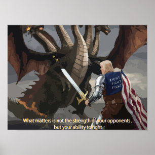 Trump the Knight Battthe Hydra Poster