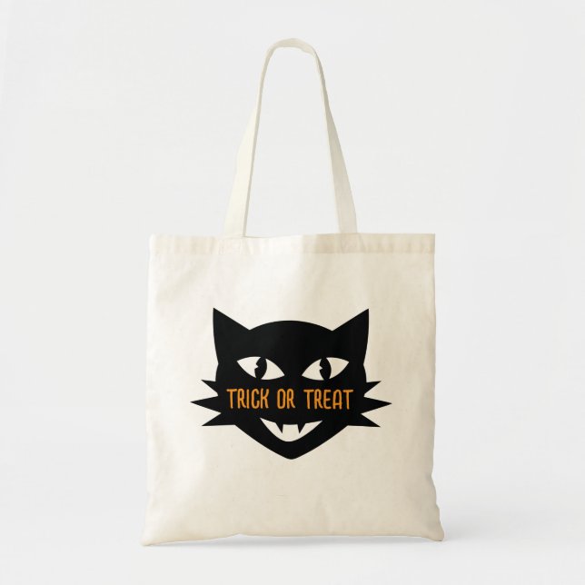 Truque de Cat Halloween ou bolsa de tratamento (Frente)