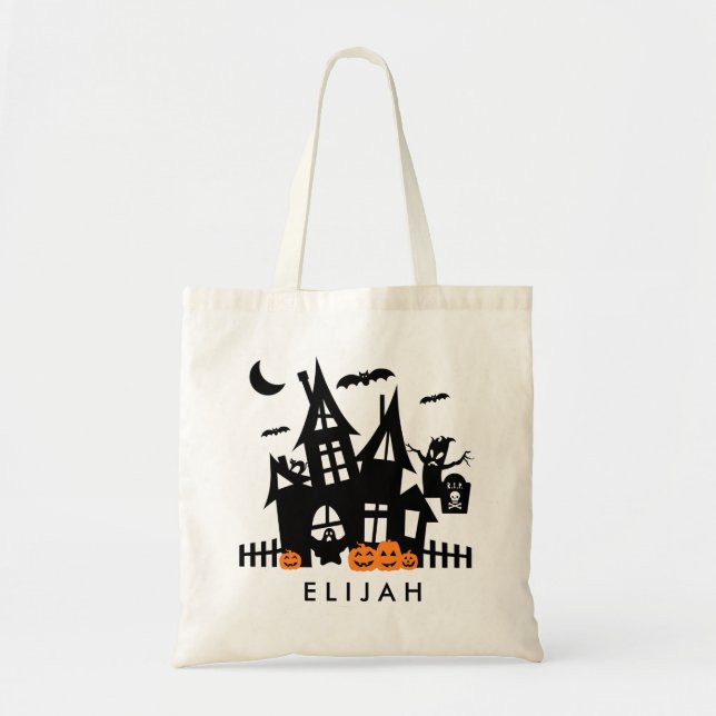 Truque De Halloween Ou Bolsa de canvas De Tratamen (Frente)