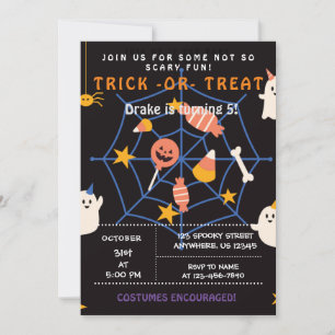 Truque ou Tratar, Aranhas Halloween, Convite Spook