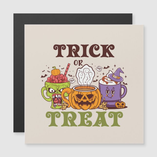 Truque Ou Tratar - Café De Halloween Bonito (Frente/Verso)