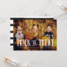 Truque Ou Tratar Cartão com fotos De Halloween