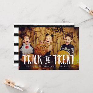 Truque Ou Tratar Cartão com fotos De Halloween