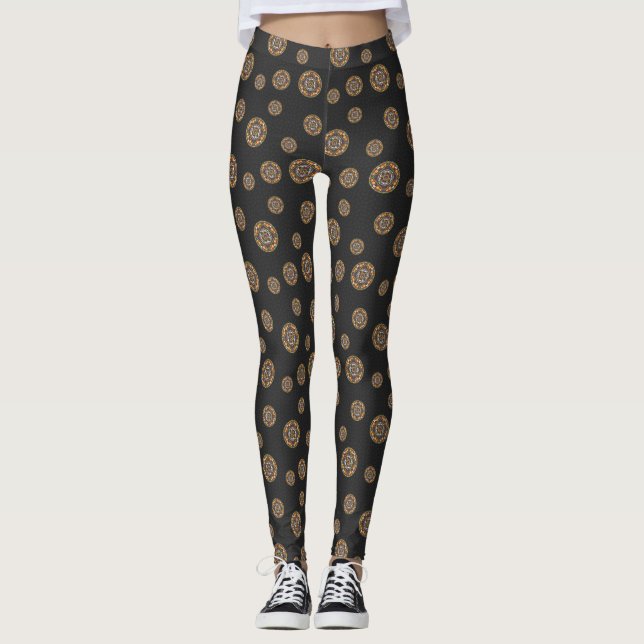 Truques e ameaças Leggings de Mandala (Frente)