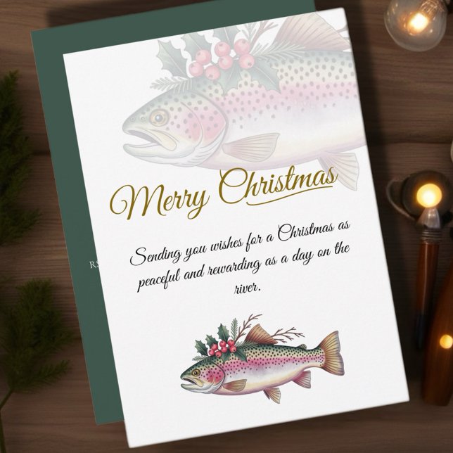 Truta Convite de Natal (Celebrate the holiday season with our Fishing-Themed Christmas Cards collection! )