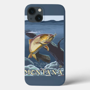 Truta que pesca o secção transversal - Montana
