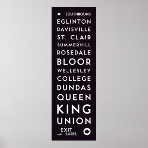 TTC - Poster longo das estações Southbound