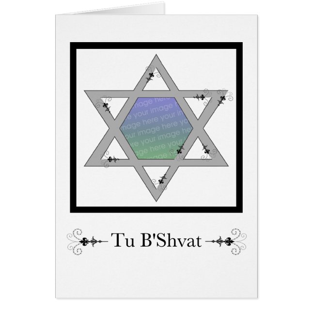 Tu B’Shvat! : estrela do cartão com fotos David (Frente)