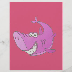 Tubarão-Cartoon Grande Rosa