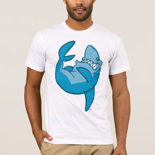 Tubarão dos desenhos animados que rola o t-shirt