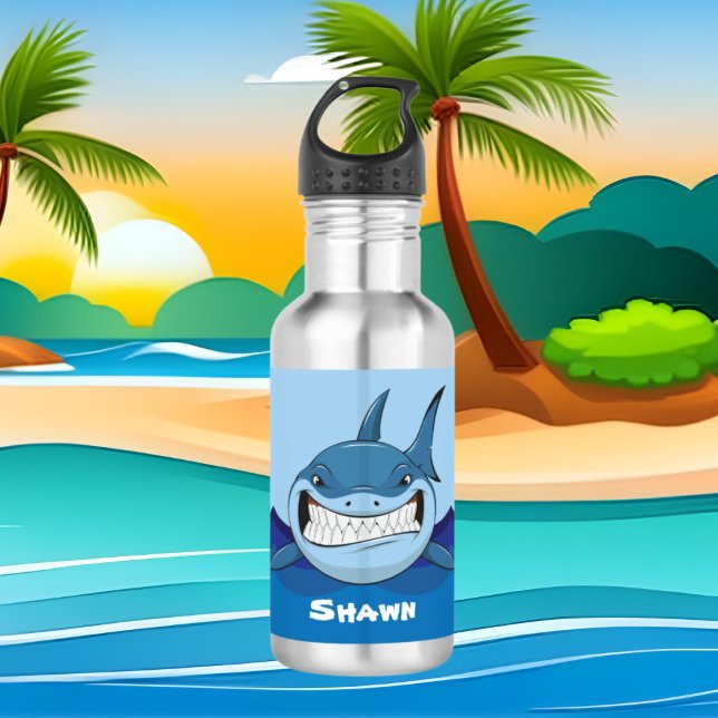 Tubarão escarso adiciona nome à garrafa de água de (Criador carregado)