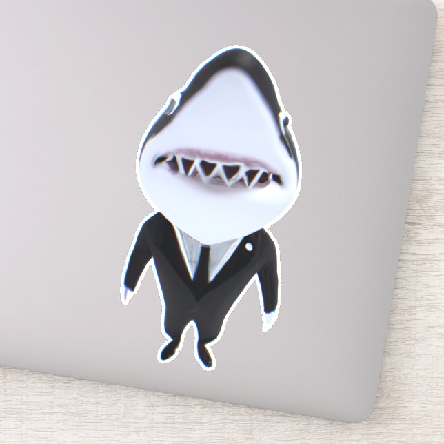 Tubarão no adesivo fofo de turfa (Detalhe)