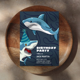Tubarões no Convite à Aniversário