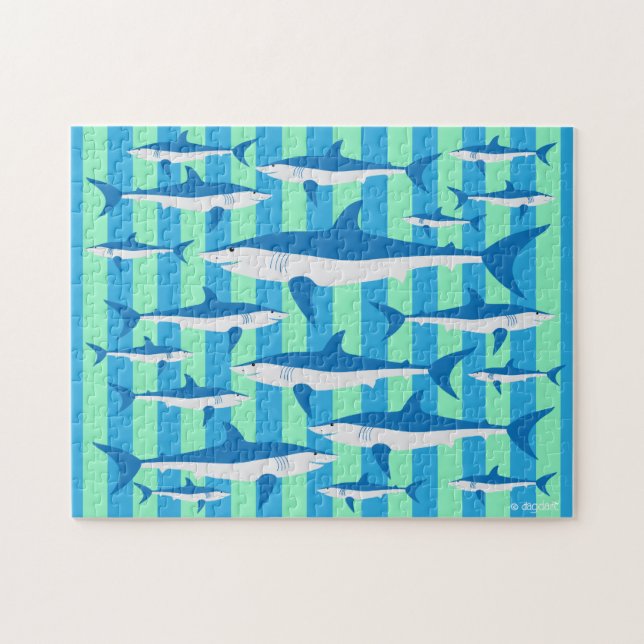 TUBARÕES! Quebra-cabeça 11x14 (Horizontal)
